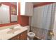 Bathroom features a shower/tub combo, vanity and unique fixtures at , Greenwood, IN 46143