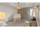Cozy bedroom with animal wallpaper, a play tent, and a comfortable armchair at 4601 Fairhope Dr, Indianapolis, IN 46237