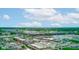 A high-angle view of a racetrack, buildings, and greenery under a partly cloudy sky at 4956 W 11Th St, Speedway, IN 46224