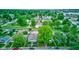 Scenic aerial view of charming neighborhood, showcasing lush greenery and well-maintained homes at 4956 W 11Th St, Speedway, IN 46224
