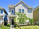 Beautiful two-story home featuring neutral siding, a welcoming front porch, and a landscaped yard at 5755 Buskirk Dr, Indianapolis, IN 46216