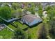 Aerial shot of the home's spacious, fenced backyard with lawn and wooden deck at 6190 E Ayrshire Cir, Camby, IN 46113