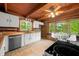 Bright kitchen featuring white cabinets, stainless steel appliances, wood countertops and beautiful natural light at 6968 S 300 W, Trafalgar, IN 46181