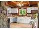 Modern kitchen showcasing white cabinets, stainless steel appliances, and wood countertops at 6968 S 300 W, Trafalgar, IN 46181