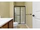 Bathroom featuring vanity, toilet, and shower with glass door at 932 Silverheels Dr, Westfield, IN 46074