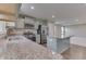 Stylish kitchen with stainless steel appliances, granite countertops and an island that provides extra counter space at 1115 Senate Dr, Edinburgh, IN 46124