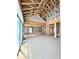 Spacious room showcases a wooden frame, a vaulted ceiling, and large windows, emphasizing the modern design at 1415 Beaumont Cir, Westfield, IN 46074