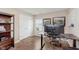 Functional home office space with a modern desk, rolling chair, and natural light at 15143 Gallop Ln, Fishers, IN 46040