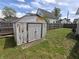 Exterior view of a backyard shed at 152 1St W St, Shelbyville, IN 46176