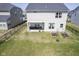 Overhead view of backyard with a covered patio and garden at 15413 Staffordshire Way, Fishers, IN 46037
