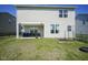 Backyard with a covered patio, small garden, and lush green lawn at 15413 Staffordshire Way, Fishers, IN 46037