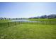 Spacious backyard with a view of a pond and neighborhood homes at 15413 Staffordshire Way, Fishers, IN 46037