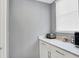 Bright counter space with stainless steel appliances and window with blinds, perfect for small appliances at 16516 Wilsons Farm Dr, Fishers, IN 46040