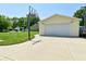 View of the detached garage with a basketball hoop at 199 Three Notch Ln, Bargersville, IN 46106