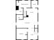 Floor plan of the second floor showing the layout of the bedrooms, bathrooms, kitchen, and living room at 2321 W 26Th St, Anderson, IN 46016