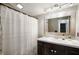 Modern bathroom featuring a decorative mirror, shower and a vanity sink at 3019 W Huntsville Rd, Pendleton, IN 46064