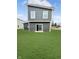 Backyard exterior showcases a modern two-story home with a neatly manicured lawn at 3811 N Lawndale Ave, Indianapolis, IN 46254