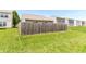 View of a grassy backyard with a wooden fence separating yards at 4033 Tahoe Dr, Indianapolis, IN 46235
