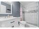 Bathroom with tile flooring, a shower and a sink at 4316 Village Trace Dr, Indianapolis, IN 46254