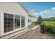 Spacious back deck with sliding glass doors overlooks a lush green yard, offering picturesque views and outdoor enjoyment at 542 Hadleigh Ct, Westfield, IN 46074