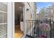 View of a balcony showcasing the open doorway to the interior of the home at 6665 Boxcar Pl, Indianapolis, IN 46220