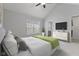 Inviting bedroom with neutral tones, vaulted ceiling, and ample natural light at 6665 Boxcar Pl, Indianapolis, IN 46220