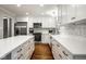 Modern kitchen with white cabinets, stainless steel appliances, and hardwood floors at 7531 Mohawk Ln, Indianapolis, IN 46260