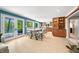 Bright dining room featuring modern decor and plenty of natural light with views of the lake at 7753 Ivy Dr, Nineveh, IN 46164