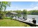 Relaxing dock area with comfortable seating and beautiful lake views under a bright sky at 7753 Ivy Dr, Nineveh, IN 46164