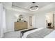 This main bedroom boasts sophisticated tray ceilings, and seamlessly connects to a spacious ensuite bathroom at 778 Adler Dr, Avon, IN 46123