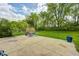 Spacious backyard patio with seating area surrounded by lush greenery at 7835 Quail S Rdg, Plainfield, IN 46168