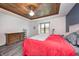 Main bedroom suite has a wood ceiling, blue accent wall, and hardwood floors at 7835 Quail S Rdg, Plainfield, IN 46168