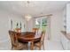 Dining room with a wooden table, built-in cabinets, and a view of the outdoors at 10833 Tournament Ln, Indianapolis, IN 46229