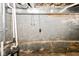 Basement walls showing concrete and pipes at 1115 N Keystone Ave, Indianapolis, IN 46201