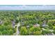 Beautiful aerial perspective showcasing a densely wooded neighborhood with varied residential properties at 1245 Kessler Blvd E Dr, Indianapolis, IN 46220