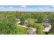 Aerial view of the property showcasing the large lot and lush tree coverage at 1328 Toner Dr, Anderson, IN 46012