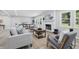 Cozy living room featuring a fireplace, neutral decor, and open access to the dining area at 1328 Toner Dr, Anderson, IN 46012