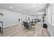 Spacious living room with modern furniture, fireplace, and wood floors at 1328 Toner Dr, Anderson, IN 46012