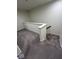 Carpeted stairway with white banister and gray carpet runner at 13460 Dewpoint Ln, Fishers, IN 46037