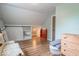Bedroom featuring vaulted ceiling, closet space, and natural light at 1409 S Northview Dr, Martinsville, IN 46151