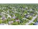 Expansive aerial view of a neighborhood with lush greenery, well-maintained homes, and mature trees at 14215 Stacey St, Carmel, IN 46033