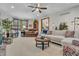 Bright living room featuring neutral walls, patterned drapes, and comfortable seating at 14809 Senator Way, Carmel, IN 46032