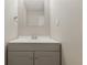 Close-up of bathroom vanity featuring a modern sink and cabinet at 316 S Roena St, Indianapolis, IN 46241