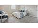 Comfortable bedroom with a well-made bed, soft carpet, and neutral decor at 316 S Roena St, Indianapolis, IN 46241
