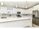 Bright kitchen featuring white cabinets, a center island with a quartz countertop, and stainless steel appliances at 3241 Ruckle St, Indianapolis, IN 46205