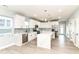 Modern kitchen with white cabinets, stainless steel appliances, and a center island with waterfall countertops at 3241 Ruckle St, Indianapolis, IN 46205