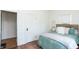 Bedroom with modern bed, and hardwood floors, offering comfort and style at 625 Dequincy St, Indianapolis, IN 46201