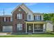 Charming two-story home with brick facade, red shutters, covered porch, and well-maintained lawn at 6913 Thousand Oaks Ln, Indianapolis, IN 46214