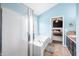 Bathroom with a glass door shower, soaking tub, and a view to the ensuite at 7023 Hartington Pl, Indianapolis, IN 46259