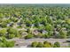 Aerial image of a single Gathering neighborhood with plentiful sidewalks and mature trees at 7645 Madden Dr, Fishers, IN 46038
